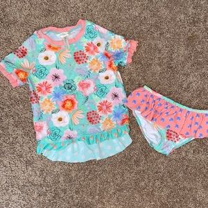 Matilda Jane swim suit. Rash guard and bottoms